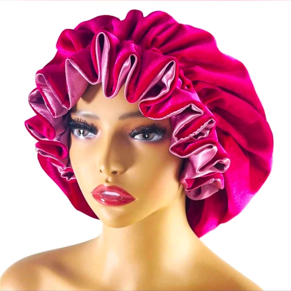 💕 Barbie Pink Satin Bonnet 💕 Double Layer & Ruffles